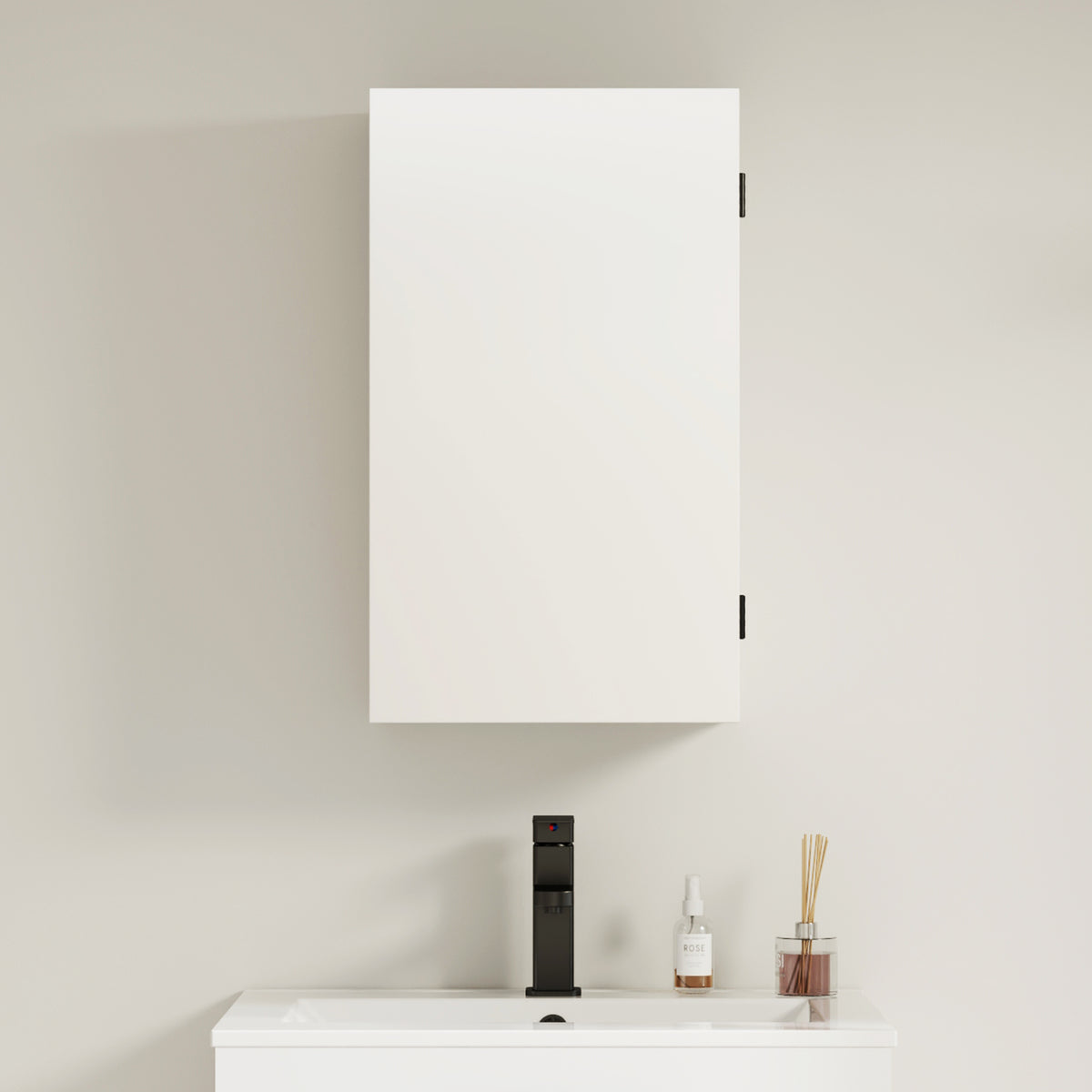 Rec 24" Wall Mounted Bathroom Medicine Cabinet with  Single Door & Mirror