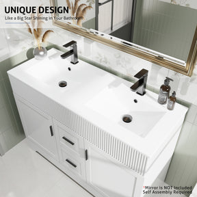 Waterfall  48" Freestanding Bathroom Vanity Combo with Double Undermount Sinks