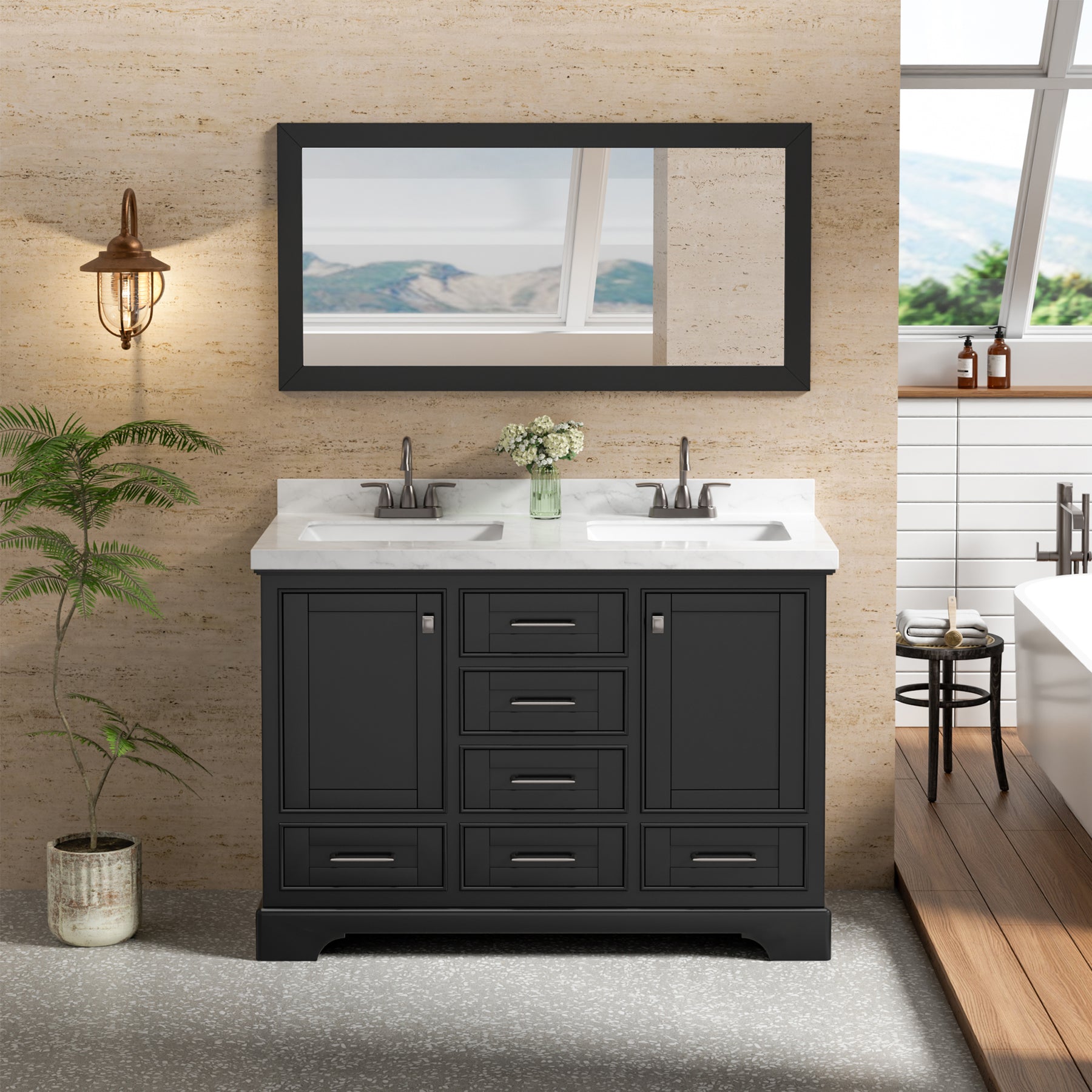 Luxurious 48'' Fully Assembled Bathroom Vanity with Dual Undermount Sink Combo