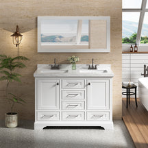 Luxurious 48'' Fully Assembled Bathroom Vanity with Dual Undermount Sink Combo