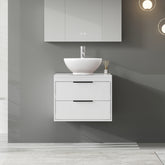 Linear 24" White Wall Mounted Bathroom Vanity Combo with Single Sink