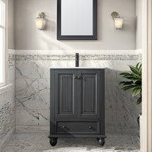 Retro 24" Freestanding Bathroom Vanity Combo with Single Undermount Sink, French Style