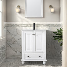 Retro 24" Freestanding Bathroom Vanity Combo with Single Undermount Sink, French Style