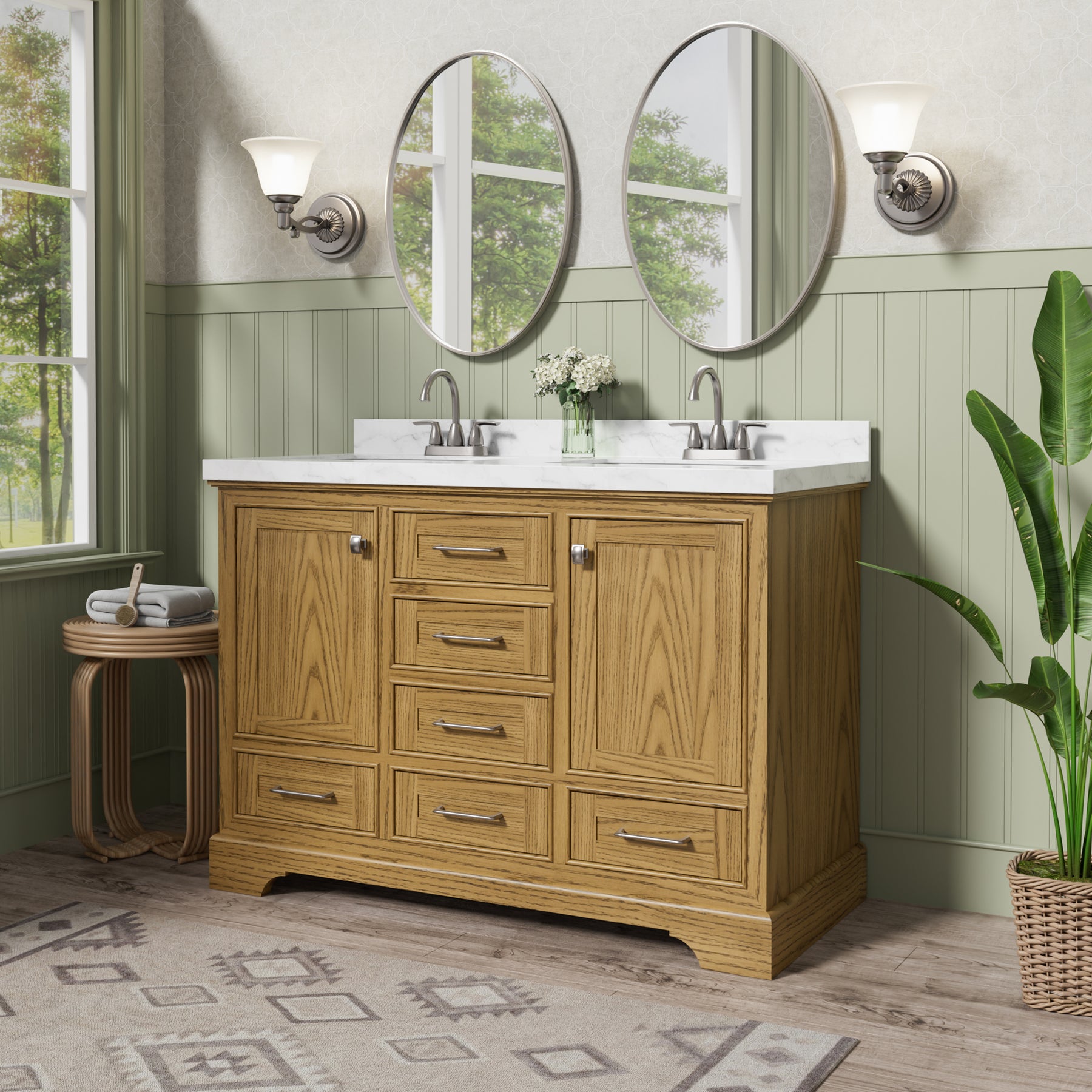 Luxurious 48'' Fully Assembled Bathroom Vanity with Dual Undermount Sink Combo