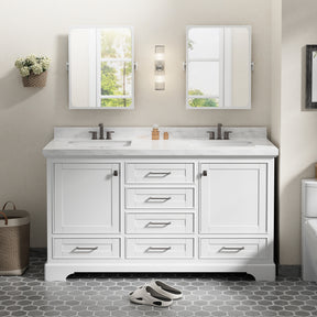 Luxurious  60'' Fully Assembled  Bathroom Vanity with Dual Undermount Sink Combo