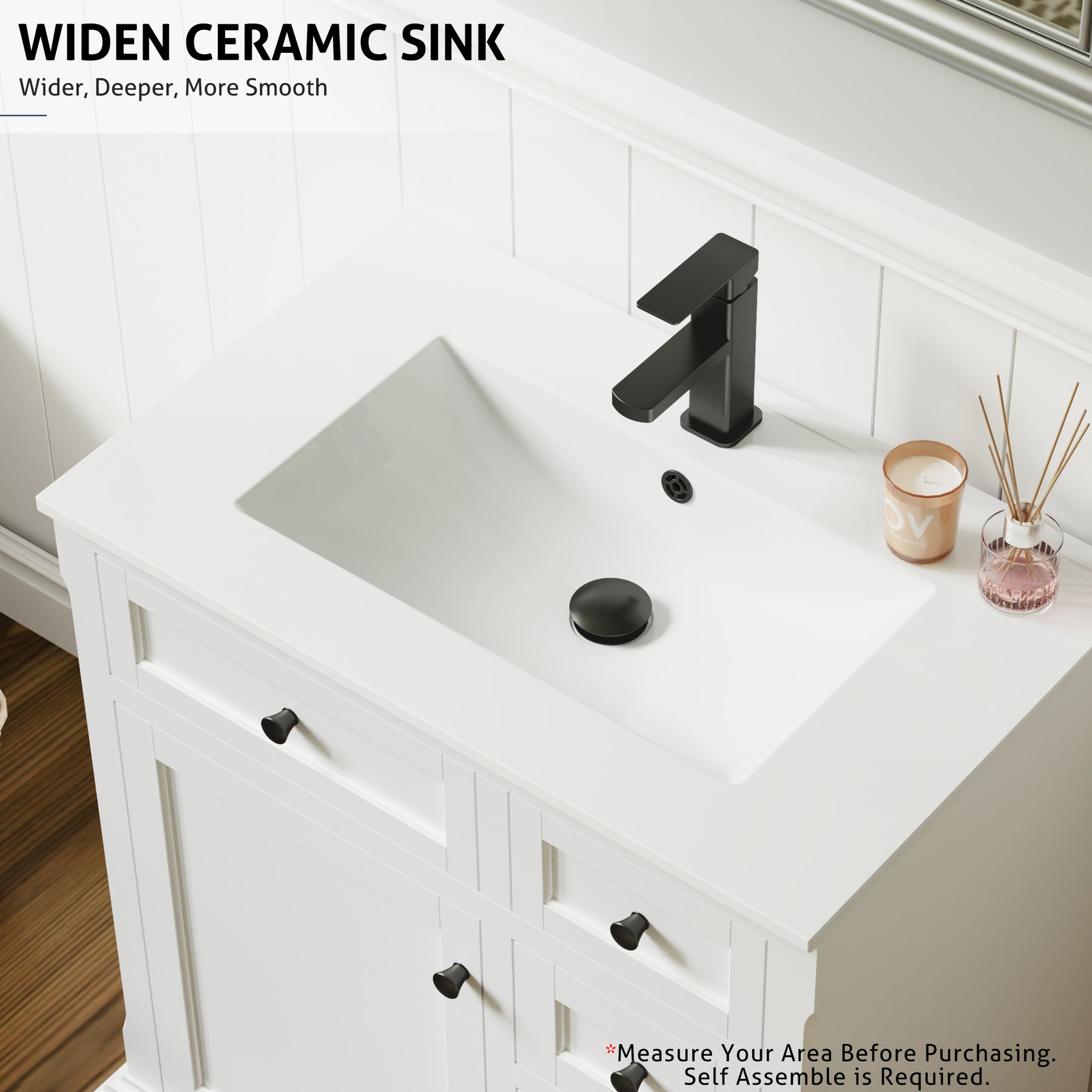 Retro 30" Freestanding Bathroom Vanity Combo with Single Undermount Sink, Arch Style