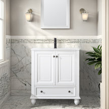 Retro 30" Freestanding Bathroom Vanity Combo with Single Undermount Sink, French Style