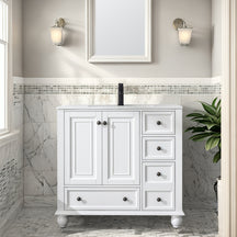 Retro 36" Freestanding Bathroom Vanity Combo with Single Undermount Sink, French Style