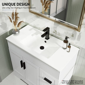 Waterfall  36" Freestanding Bathroom Vanity Combo with Single Undermount Sink