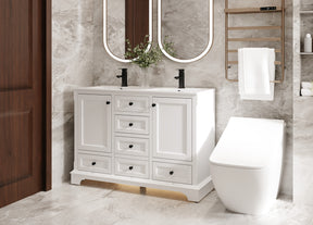 Modern 48" Freestanding Bathroom Vanity Combo with Single Undermount Sink, Arch Style