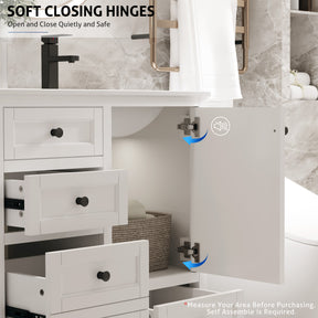 Modern 48" Freestanding Bathroom Vanity Combo with Single Undermount Sink, Arch Style