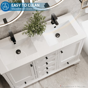 Modern 48" Freestanding Bathroom Vanity Combo with Single Undermount Sink, Arch Style