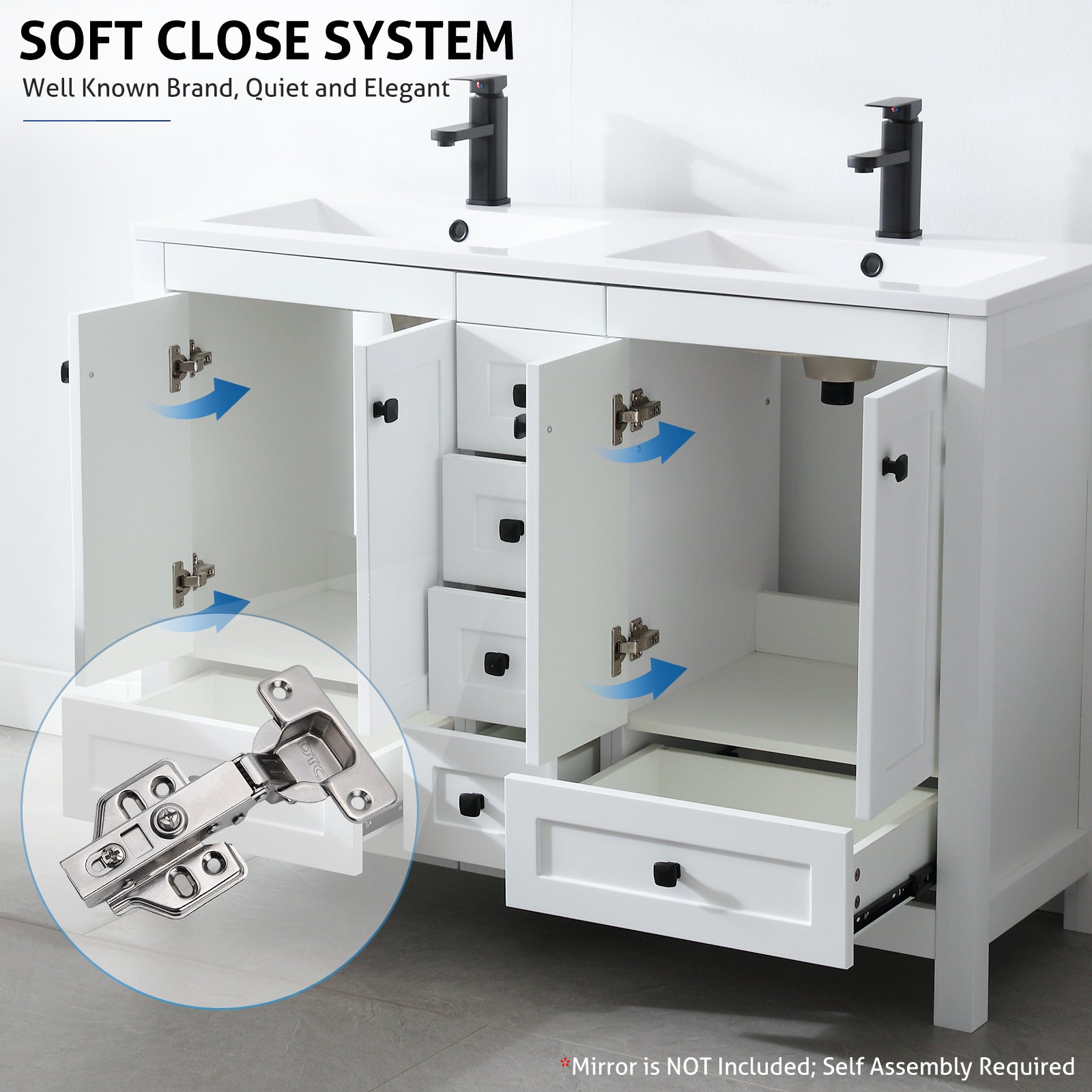 Modern 60" Freestanding Bathroom Vanity Combo with Double Undermount Sinks