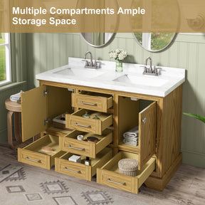 Luxurious 48'' Fully Assembled Bathroom Vanity with Dual Undermount Sink Combo