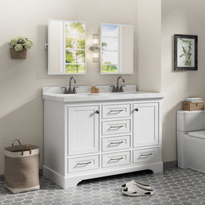 Luxurious 48'' Fully Assembled Bathroom Vanity with Dual Undermount Sink Combo