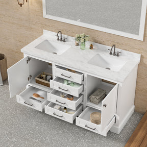 Luxurious  60'' Fully Assembled  Bathroom Vanity with Dual Undermount Sink Combo