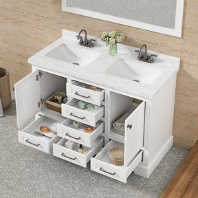 Luxurious 48'' Fully Assembled Bathroom Vanity with Dual Undermount Sink Combo