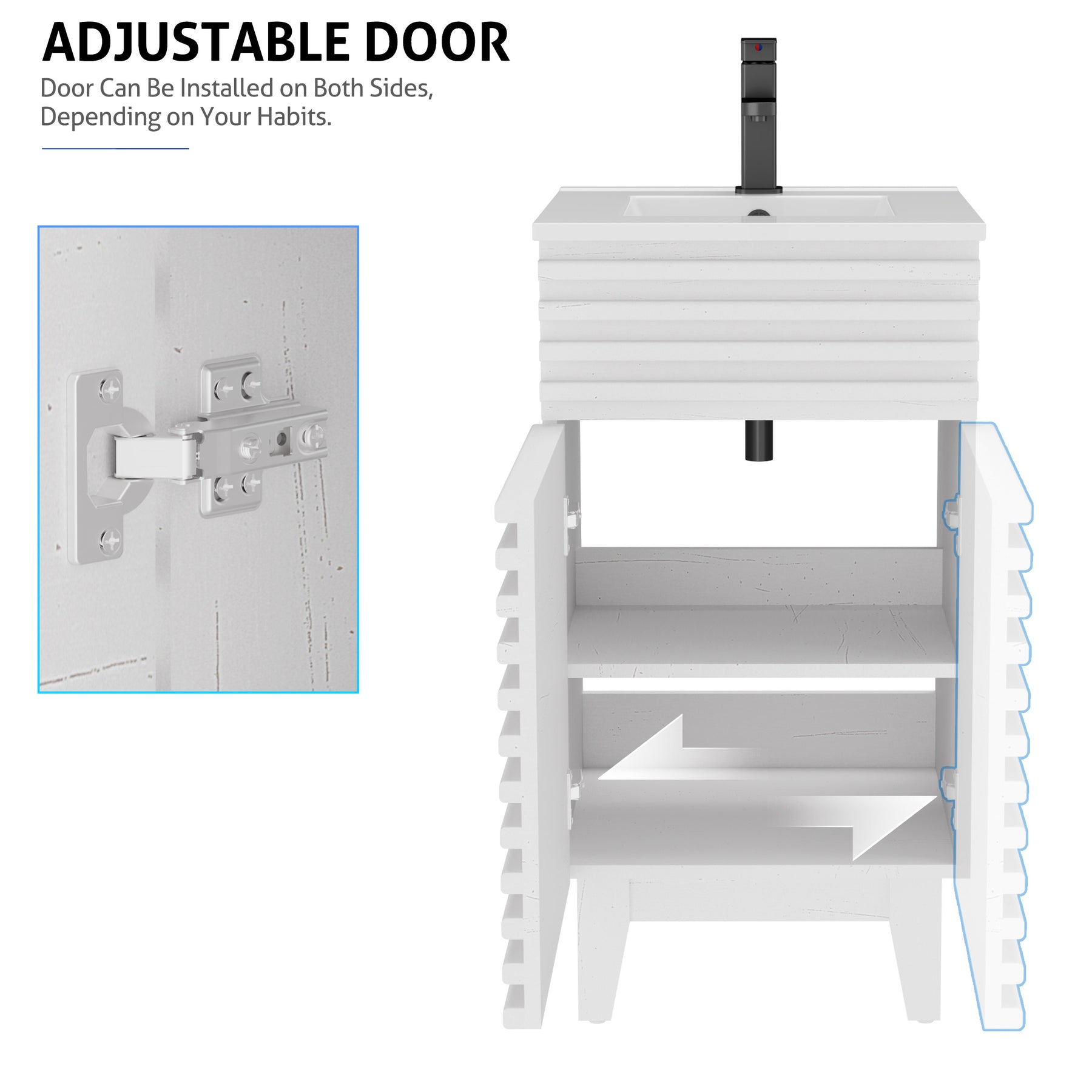 Bar 18" Freestanding Bathroom Vanity Combo with Single Undermount Sink