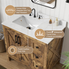 Luxurious 36'' Fully Assembled Bathroom Vanity with Single Undermount Sink Combo,Forked Door