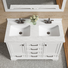 Luxurious 48'' Fully Assembled Bathroom Vanity with Dual Undermount Sink Combo