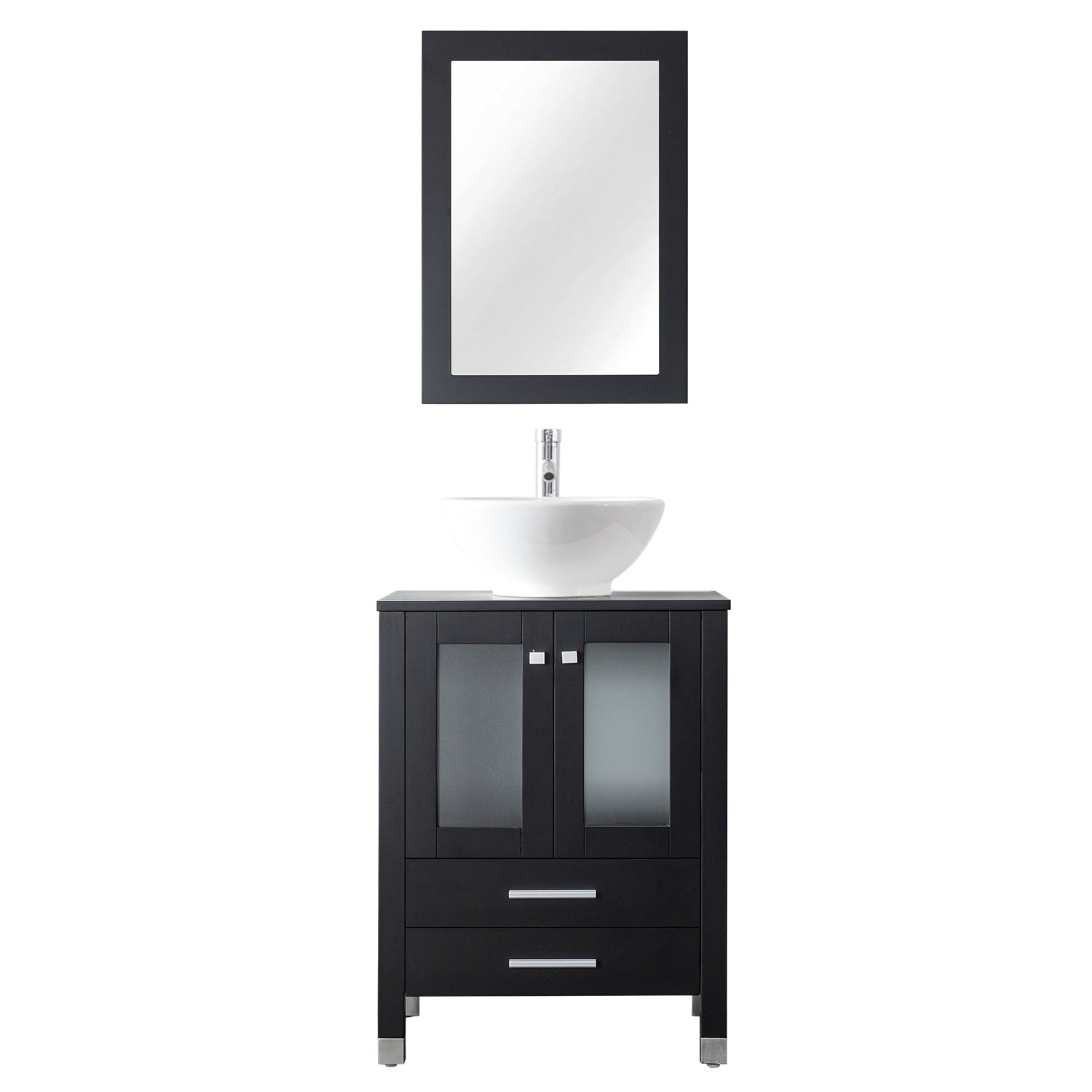 Classic 24" Freestanding Bathroom Vanity Combo with Single Sink & Mirror