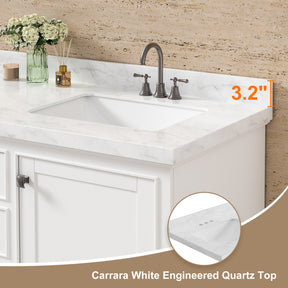 Luxurious  60'' Fully Assembled  Bathroom Vanity with Dual Undermount Sink Combo