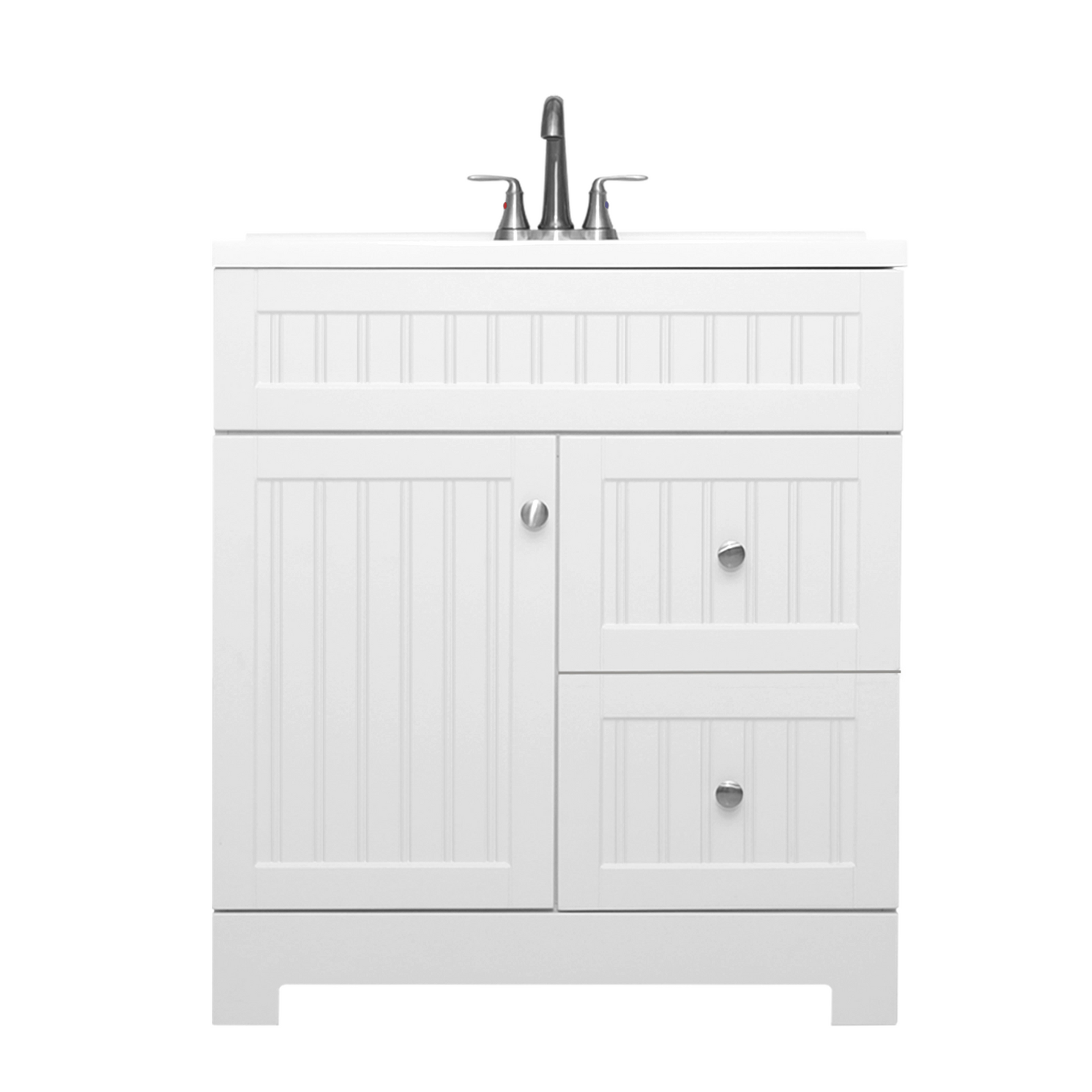 Outlets 36" Freestanding Bathroom Vanity Combo with Single Undermount Sink and Silver Metal Faucet