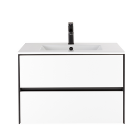 Minimalist 30" Panda Color Wall Mounted Bathroom Vanity Combo with Single Undermount Sink