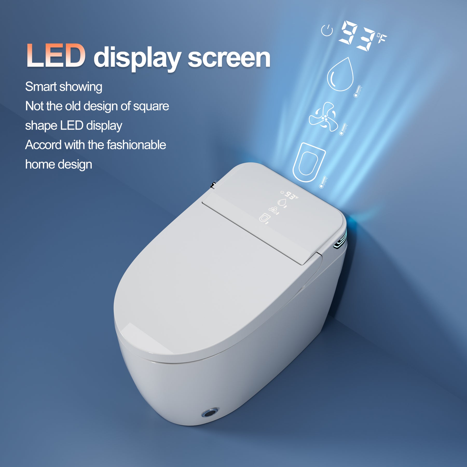 Smart Bidet Toilets Auto Flush Heated Seat Warm Wash Dry Nightlight Remote Control（004）