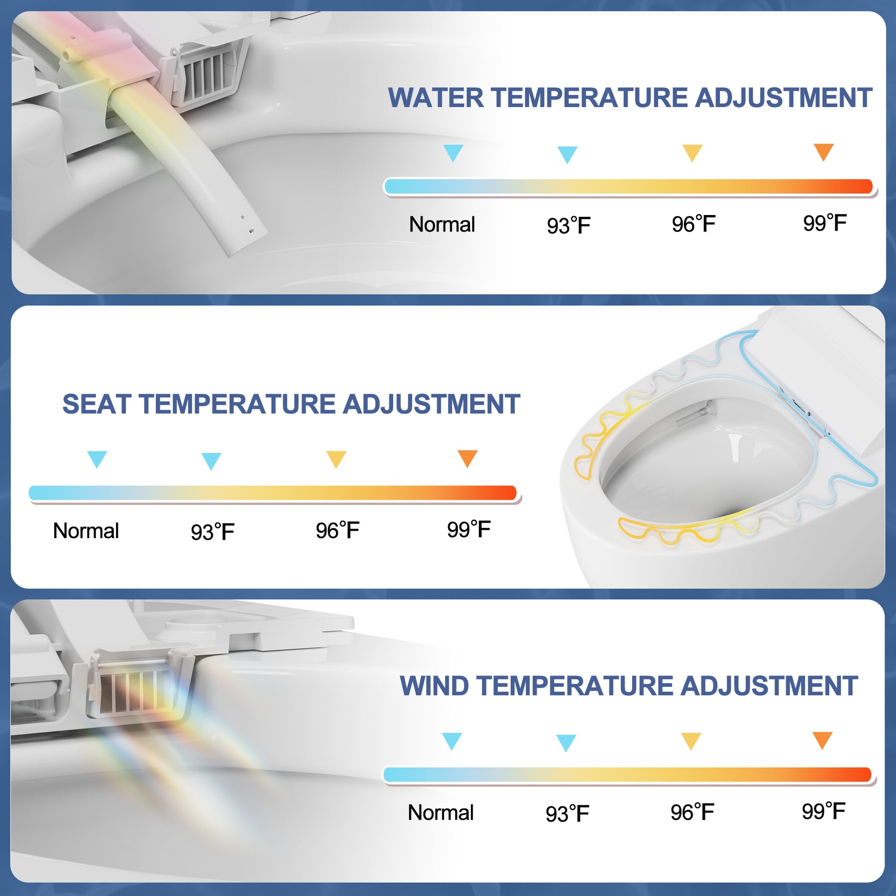 Smart Bidet Toilets Auto Flush Heated Seat Warm Wash Dry Nightlight Remote Control（004）