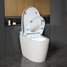 Smart Bidet Toilets Auto Flip, Auto Flush Heated Seat Warm Wash Dry Remote Control（006）