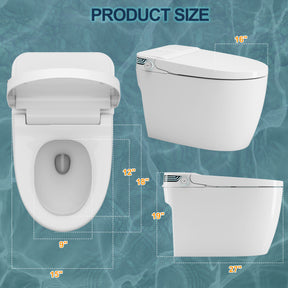 Smart Bidet Toilets Auto Flip, Auto Flush Heated Seat Warm Wash Dry Remote Control（006）