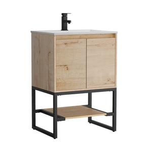 Industrial 24" Bathroom Vanity Combo with Single Undermount Sink and Metal Frame