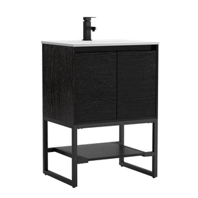 Industrial 24" Bathroom Vanity Combo with Single Undermount Sink and Metal Frame