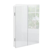 Corner 24" Wall Mounted Bathroom Medicine Cabinet with Double Doors & Mirror